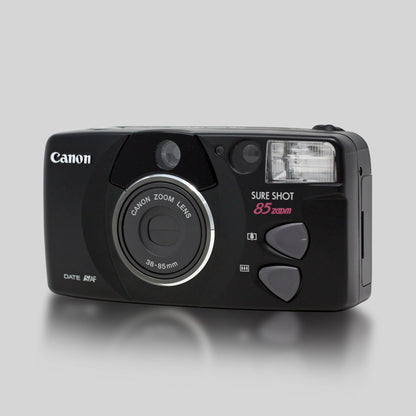 Canon Sure Shot 85 Zoom (Black) - 35mm Film Camera - Vintage Point and Shoot - Sidekick Camera