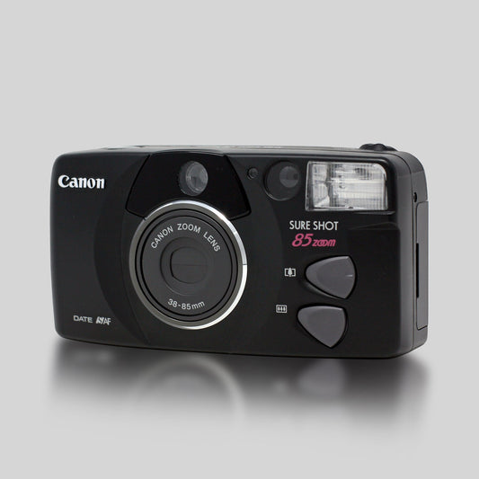 Canon Sure Shot 85 Zoom (Black) - 35mm Film Camera - Vintage Point and Shoot - Sidekick Camera